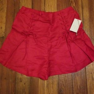 Red pleated skort